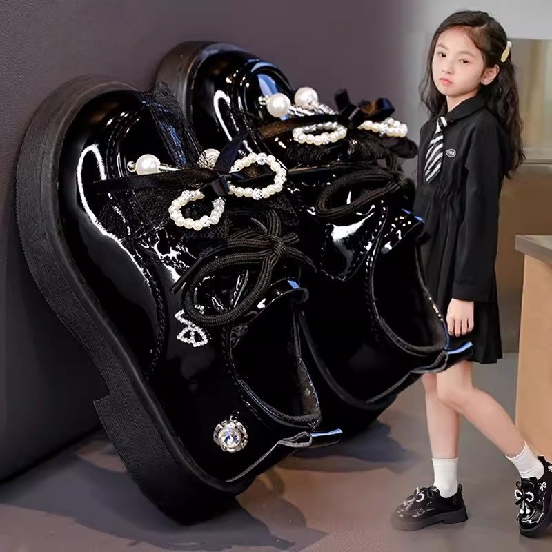 官网C&K女童小皮鞋2026春儿童黑色英伦演出单鞋配裙子软底公主鞋主图