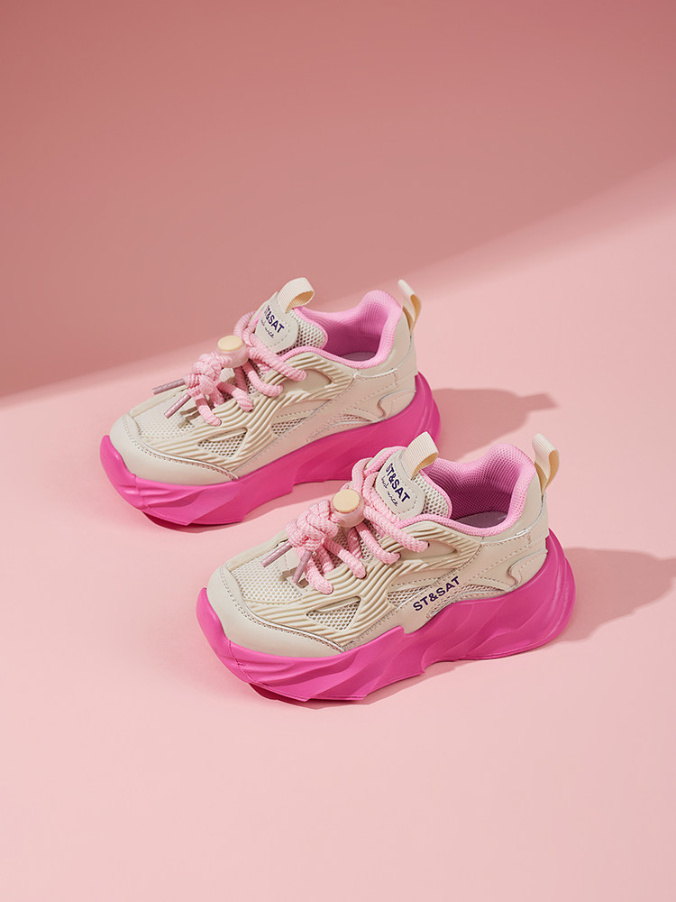 星期六儿童运动鞋女童春款老爹鞋2026新款中大童网面小学生跑步鞋主图