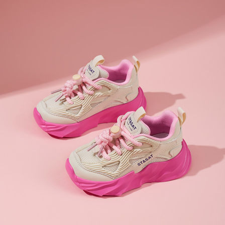 星期六儿童运动鞋女童春款老爹鞋2026新款中大童网面小学生跑步鞋