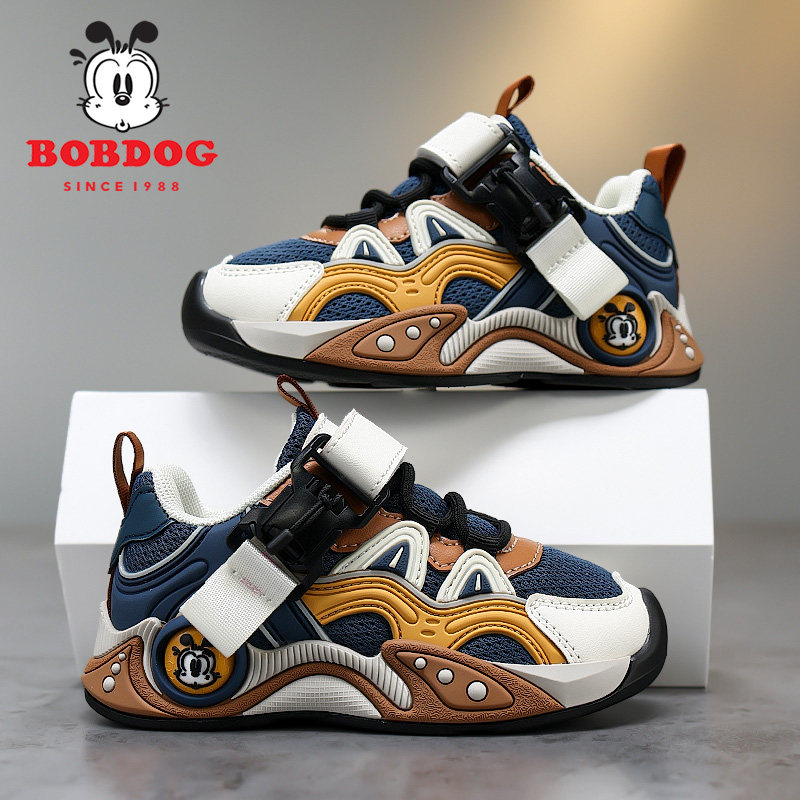 巴布豆男童运动鞋网面透气2026春秋新款软底耐磨学生百搭儿童鞋子主图