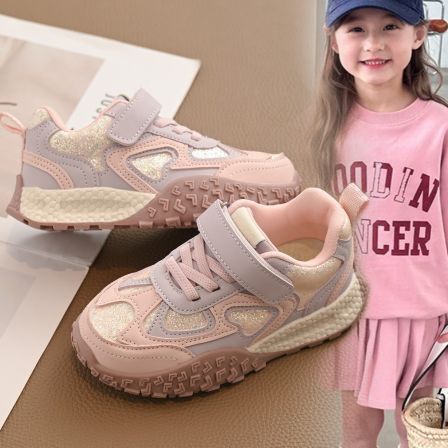 女童运动鞋2026春季新款儿童时尚休闲鞋防滑软底小女孩亮片阿甘鞋
