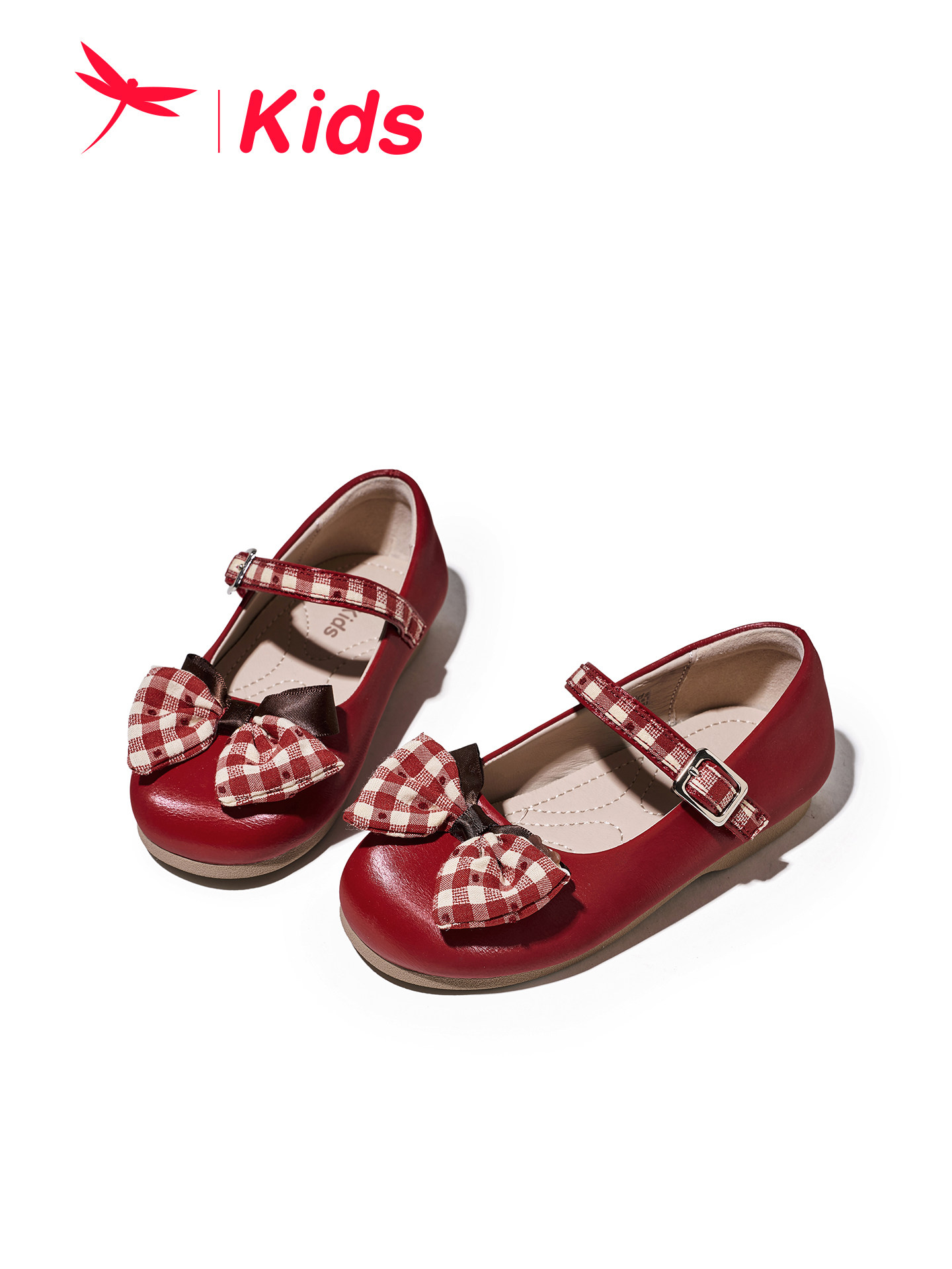 红蜻蜓女童鞋2026春季新款儿童小皮鞋蝴蝶结公主鞋软底宝宝单鞋主图