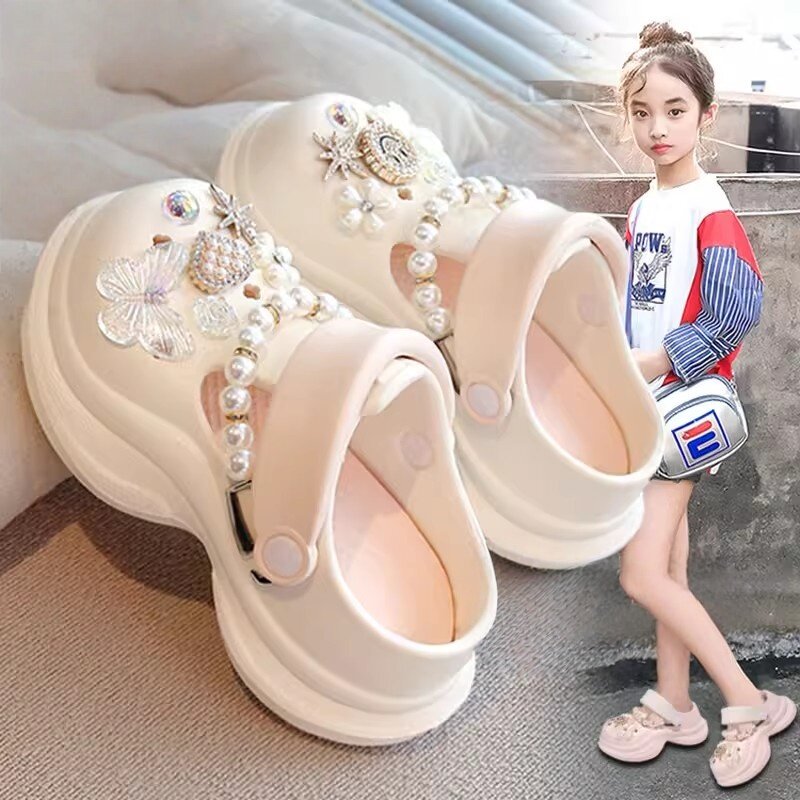 官网C&K女童拖鞋洞洞鞋2026新款夏季软底外穿儿童公主沙滩凉拖鞋主图