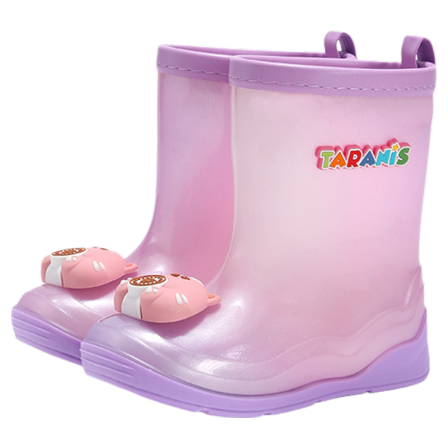 泰兰尼斯儿童雨鞋四季款男女童雨靴防滑耐磨踩水鞋可拆卸保暖内里