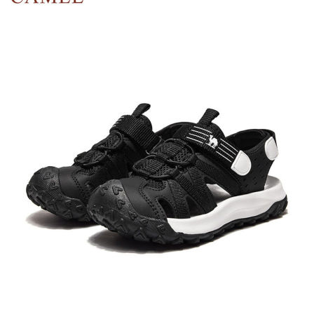 小骆驼儿童包头凉鞋2026新款户外透气魔术贴防滑运动鞋男童沙滩鞋