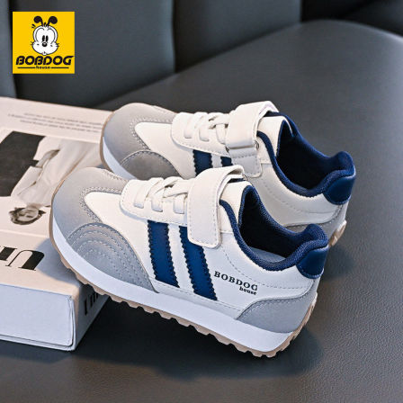 巴布豆童鞋男童鞋子春秋款2026新款德迅阿甘鞋皮面防水儿童运动鞋