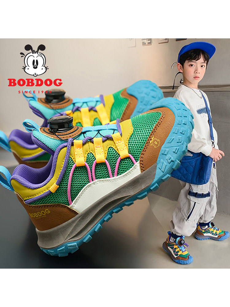 巴布豆男童鞋子2026新款春季防滑户外儿童运动鞋男孩徒步德训鞋潮主图