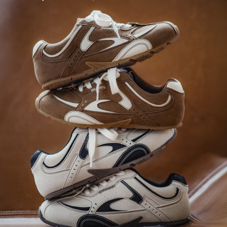 马登极速薄底赛车鞋棕咖色经典复古平底德训鞋休闲阿甘鞋子男款春