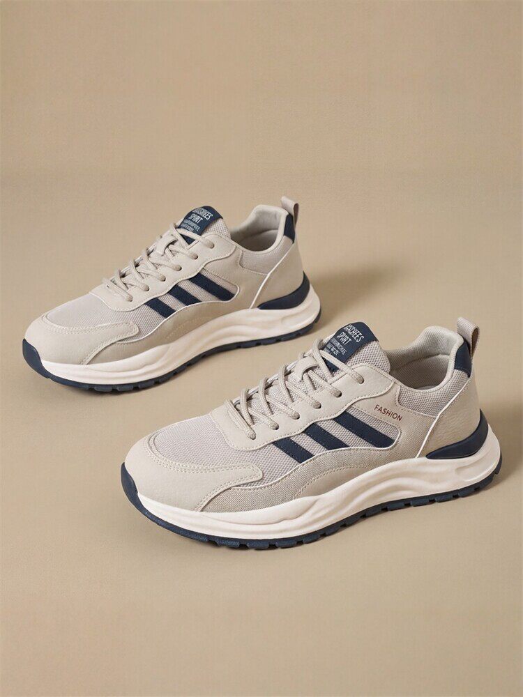 潮牌男鞋2026马年新款春季网面透气男士休闲鞋厚底百搭潮流老爹鞋主图