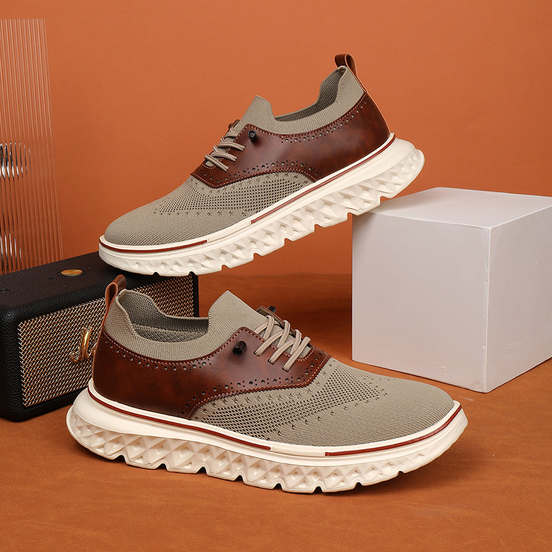 张凯丽老人鞋男防滑软底春季一脚蹬爸爸中老年舒适健步休闲运动鞋主图