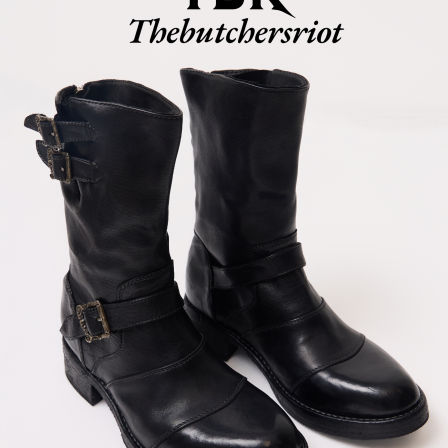 TBR 固特异水洗马皮骑士工程师工匠手工靴子短筒靴