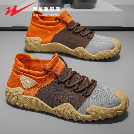 双星男鞋2026新款春季男士百搭休闲潮鞋一脚蹬软底轻便运动袜子鞋