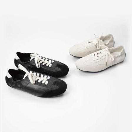 Stay the Night 进口头层牛皮反绒松紧后跟薄底德训赛车鞋