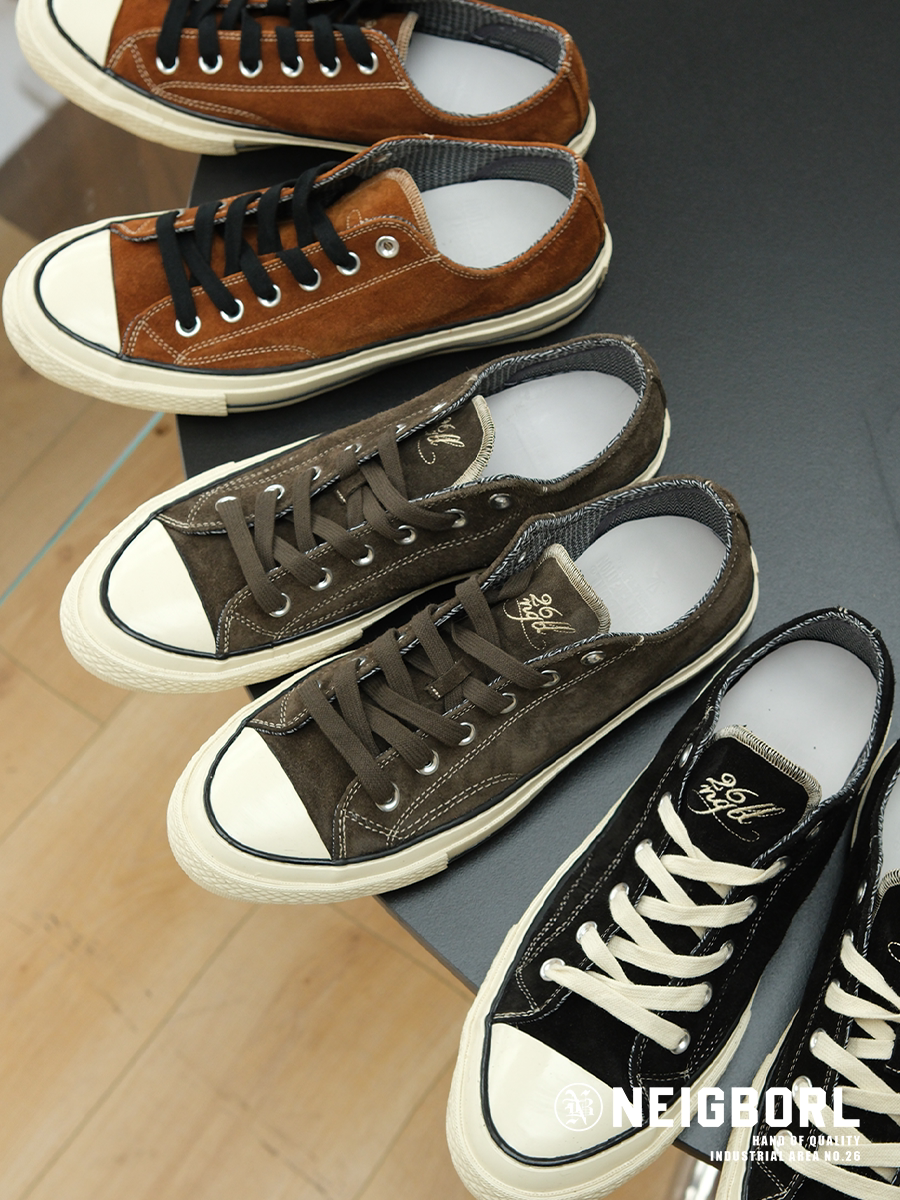 【笑面佛】NEIGBORL钊叔制潮流简约低帮休闲毛反皮百搭硫化鞋子主图