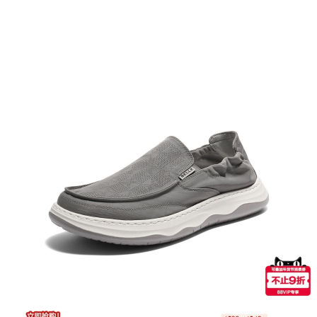 百丽男鞋厚底增高一脚蹬布鞋男士26夏新款网面透气休闲鞋9BM01BM6