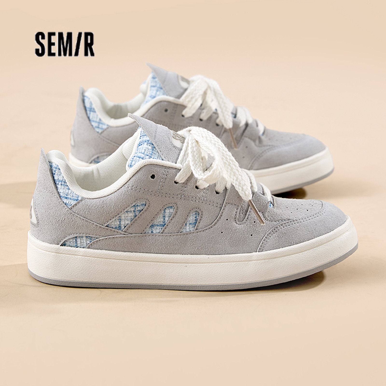 Semir男鞋面包鞋2026春夏新款厚底鞋子男款潮鞋百搭运动休闲板鞋主图