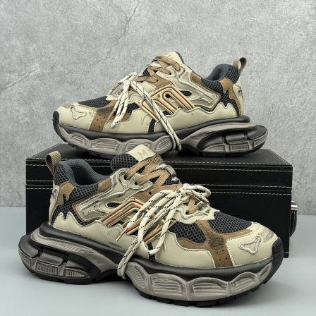 潮牌老爹鞋男2026新款超火厚底增高设计感运动鞋小众擦色做旧潮鞋