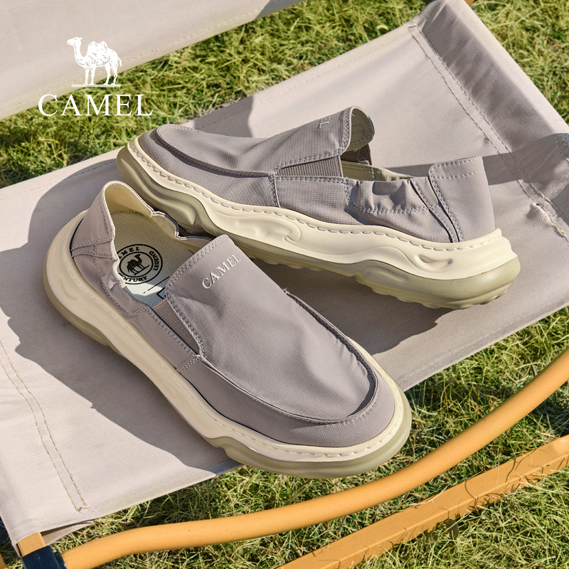 骆驼男鞋2026春季新款防泼水轻盈透气城市舒适软底休闲一脚蹬布鞋主图