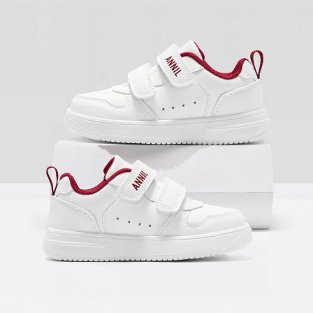 安奈儿儿童小白鞋女童运动鞋2026新款春季中大童学生男童白色板鞋