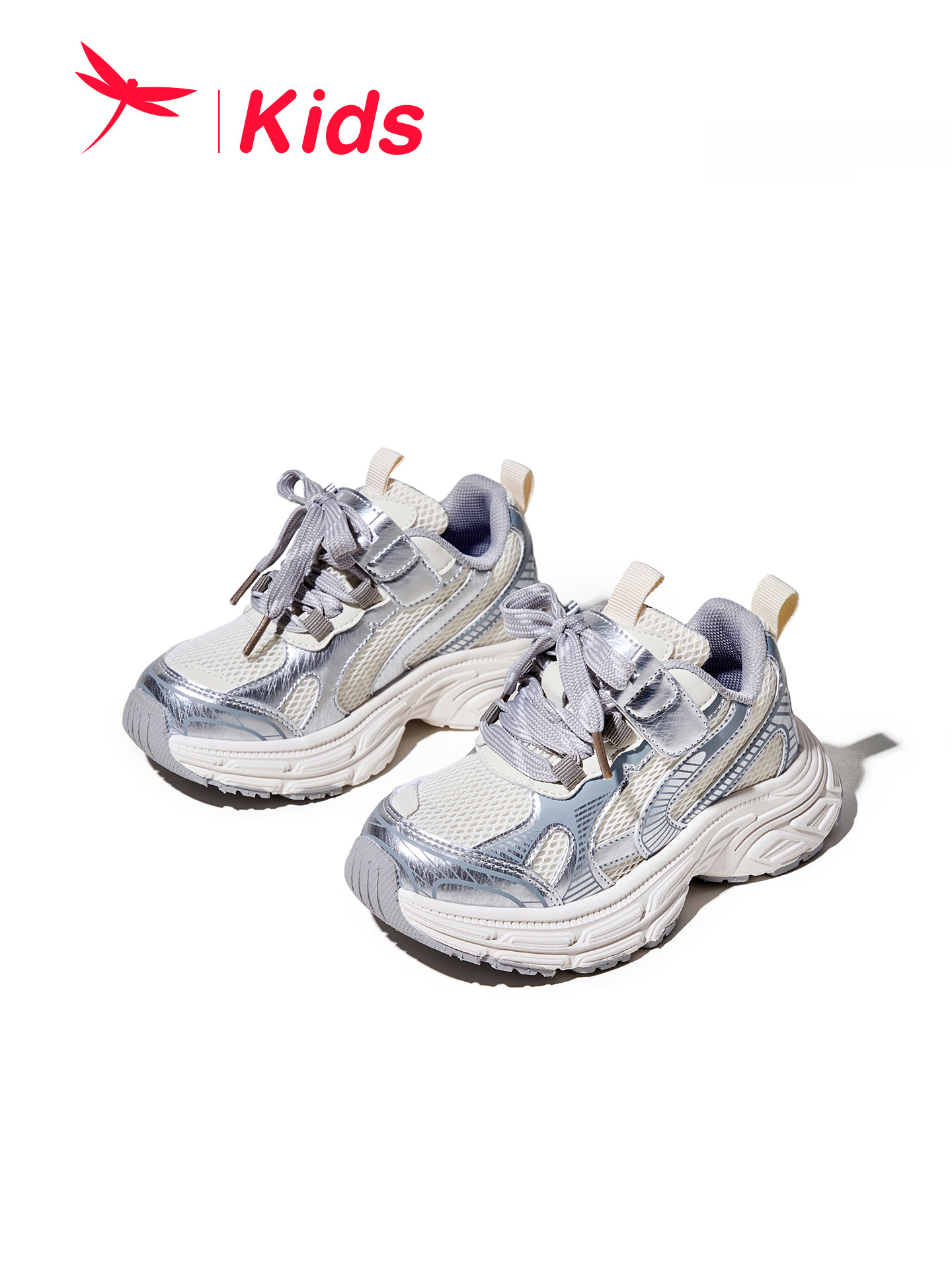 红蜻蜓女童鞋2026春季新款儿童休闲鞋网面透气运动鞋中大童老爹鞋主图