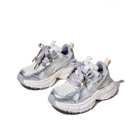 红蜻蜓女童鞋2026春季新款儿童休闲鞋网面透气运动鞋中大童老爹鞋