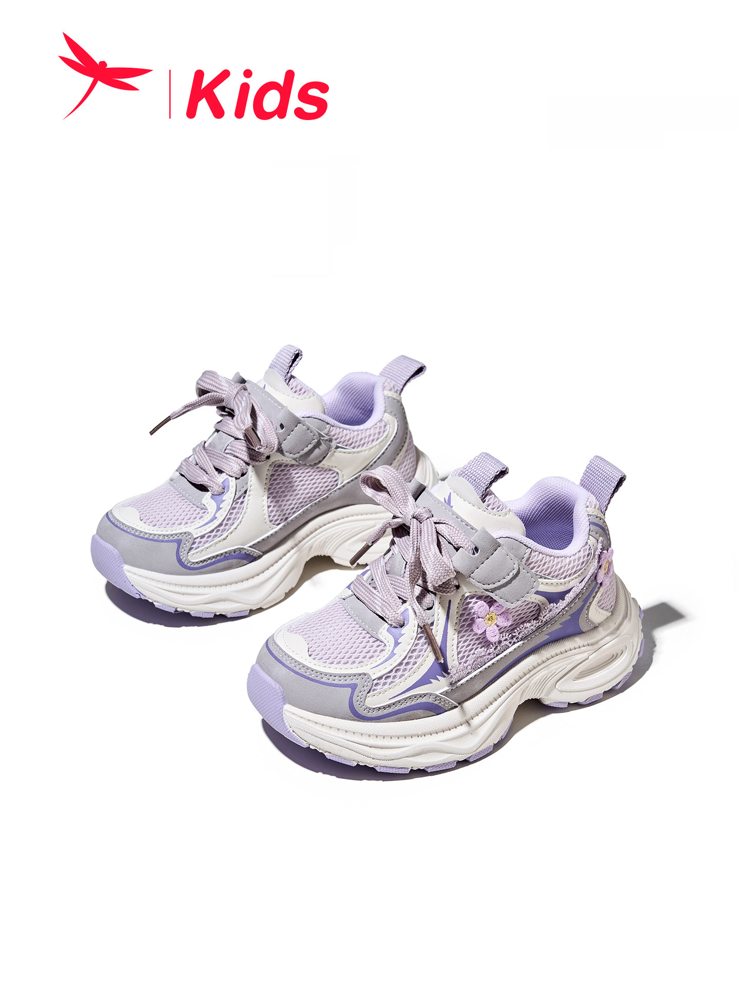 红蜻蜓女童鞋2026春季新款儿童网面透气运动鞋休闲鞋中大童老爹鞋主图