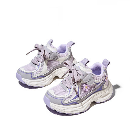 红蜻蜓女童鞋2026春季新款儿童网面透气运动鞋休闲鞋中大童老爹鞋