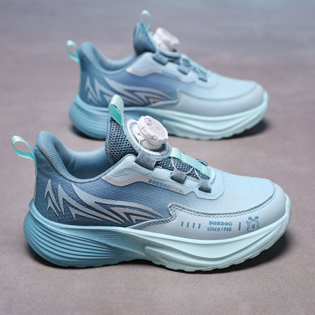 巴布豆男童运动鞋网面透气2026新款春季儿童鞋子中大童跑步鞋软底