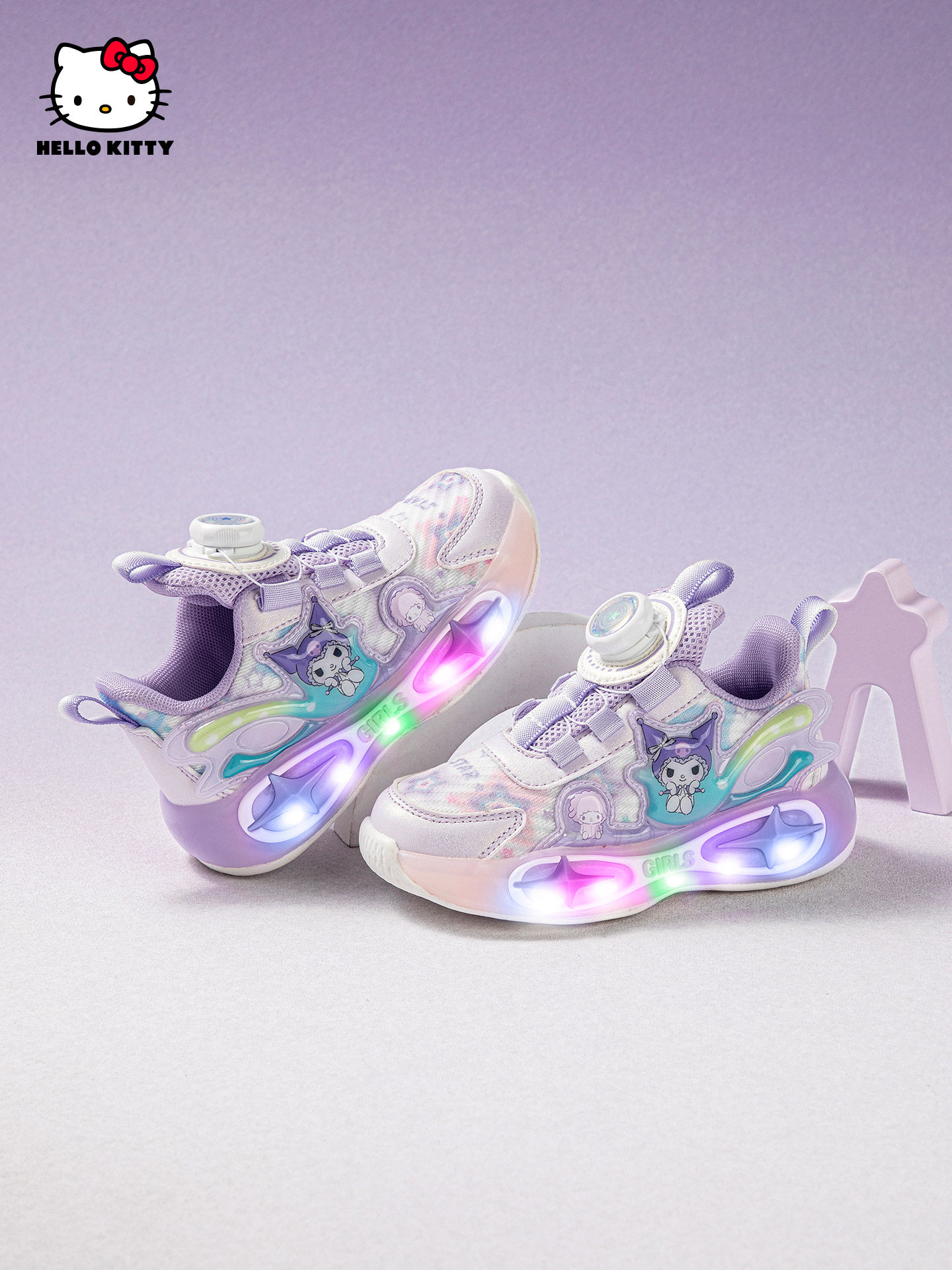 Kuromi库洛米女童发光运动鞋2026春季卡通亮灯鞋爆走鞋儿童休闲鞋主图