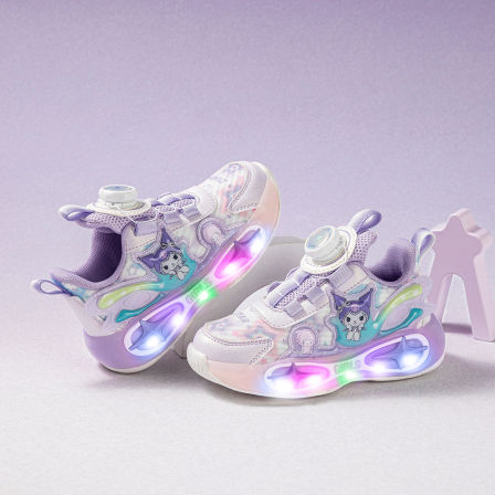 Kuromi库洛米女童发光运动鞋2026春季卡通亮灯鞋爆走鞋儿童休闲鞋