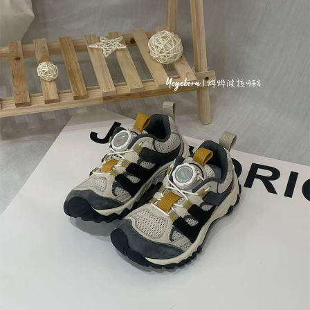 JBM童鞋春季男童户外钮扣运动鞋2026韩系休闲鞋儿童透气登山鞋子