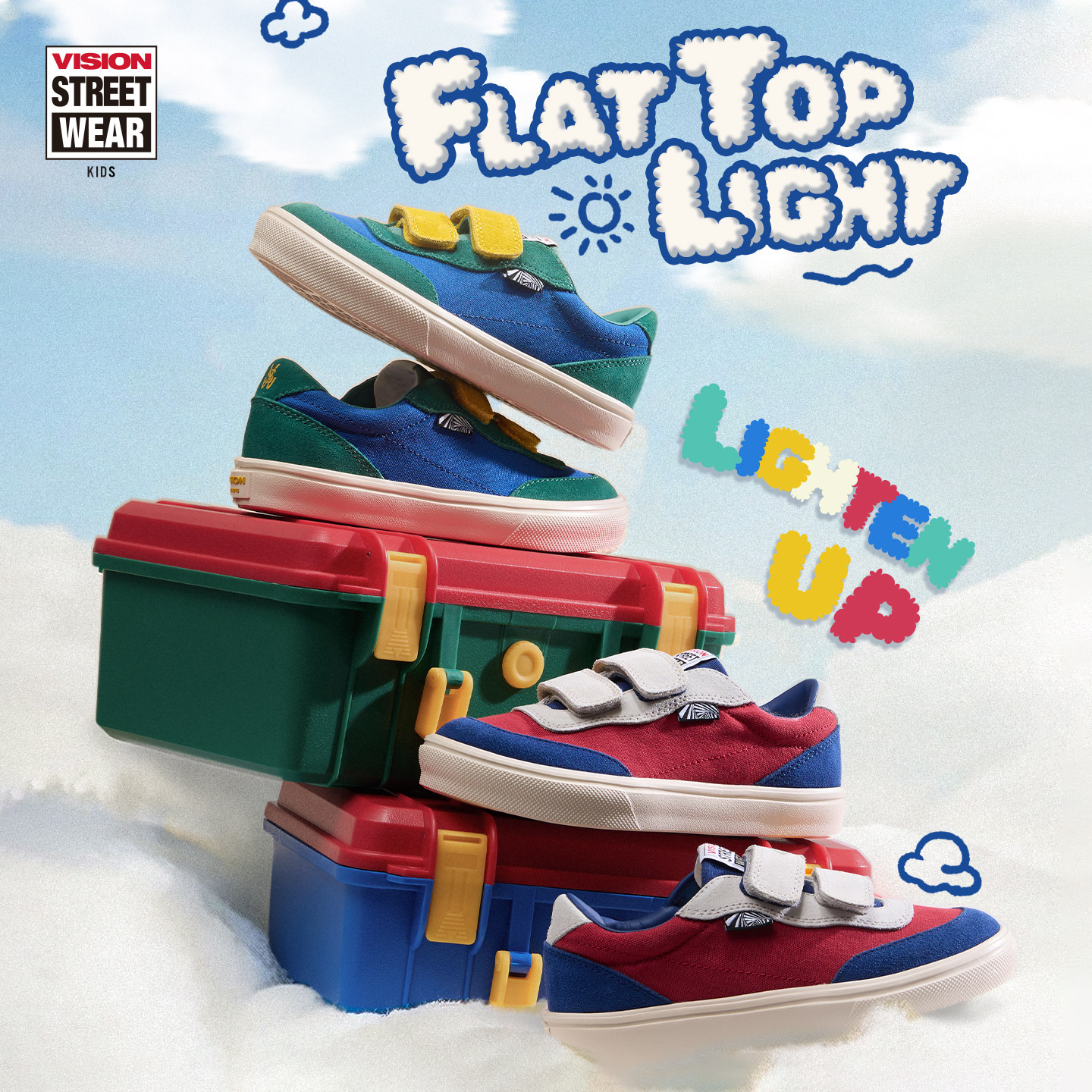 VISION童鞋 FLAT TOP LIGHT轻量化双魔术贴低帮板鞋运动鞋26春新主图