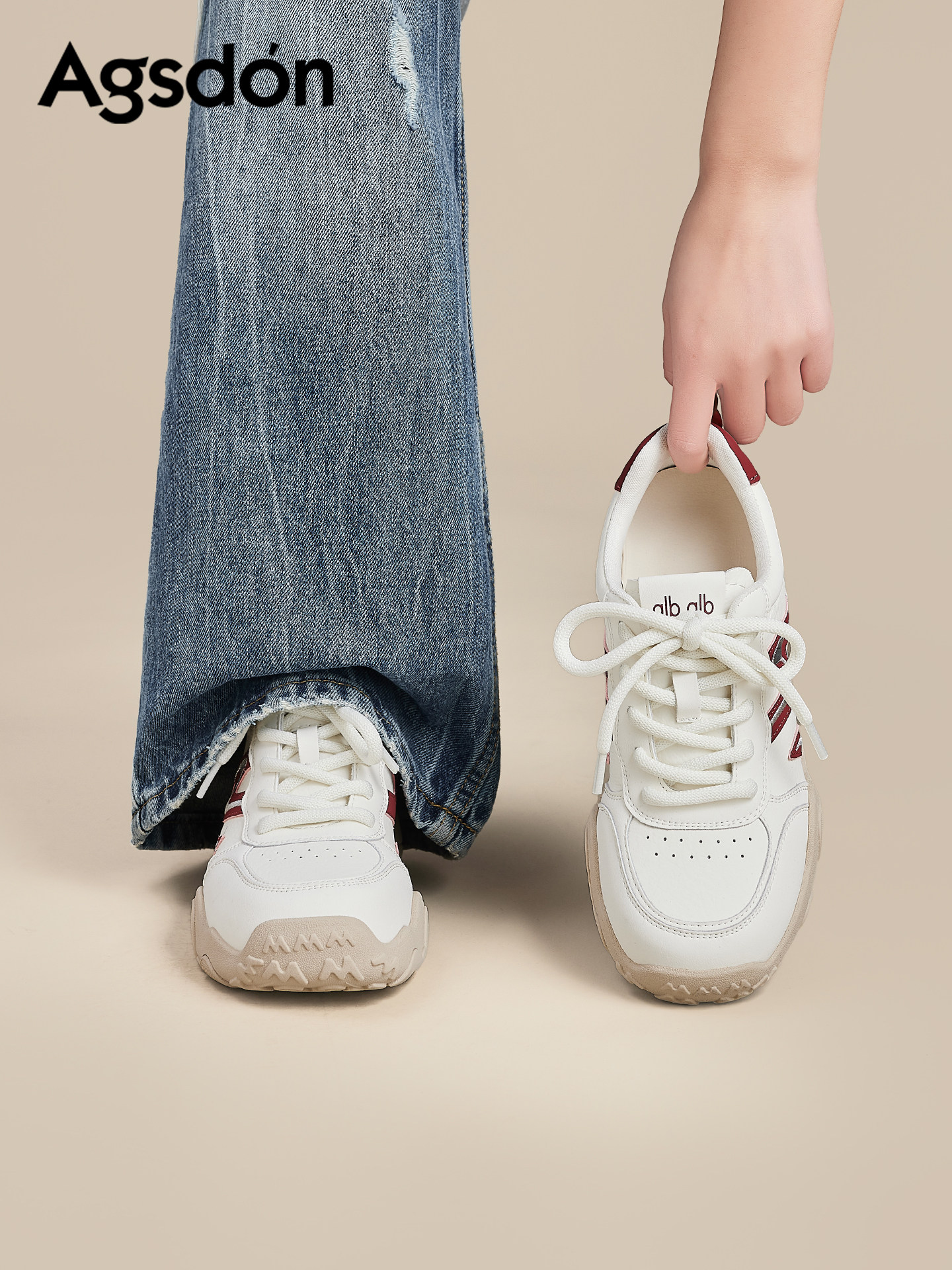 奥古狮登厚底德训鞋女2026春夏新款时尚休闲鞋百搭运动鞋阿甘鞋子主图