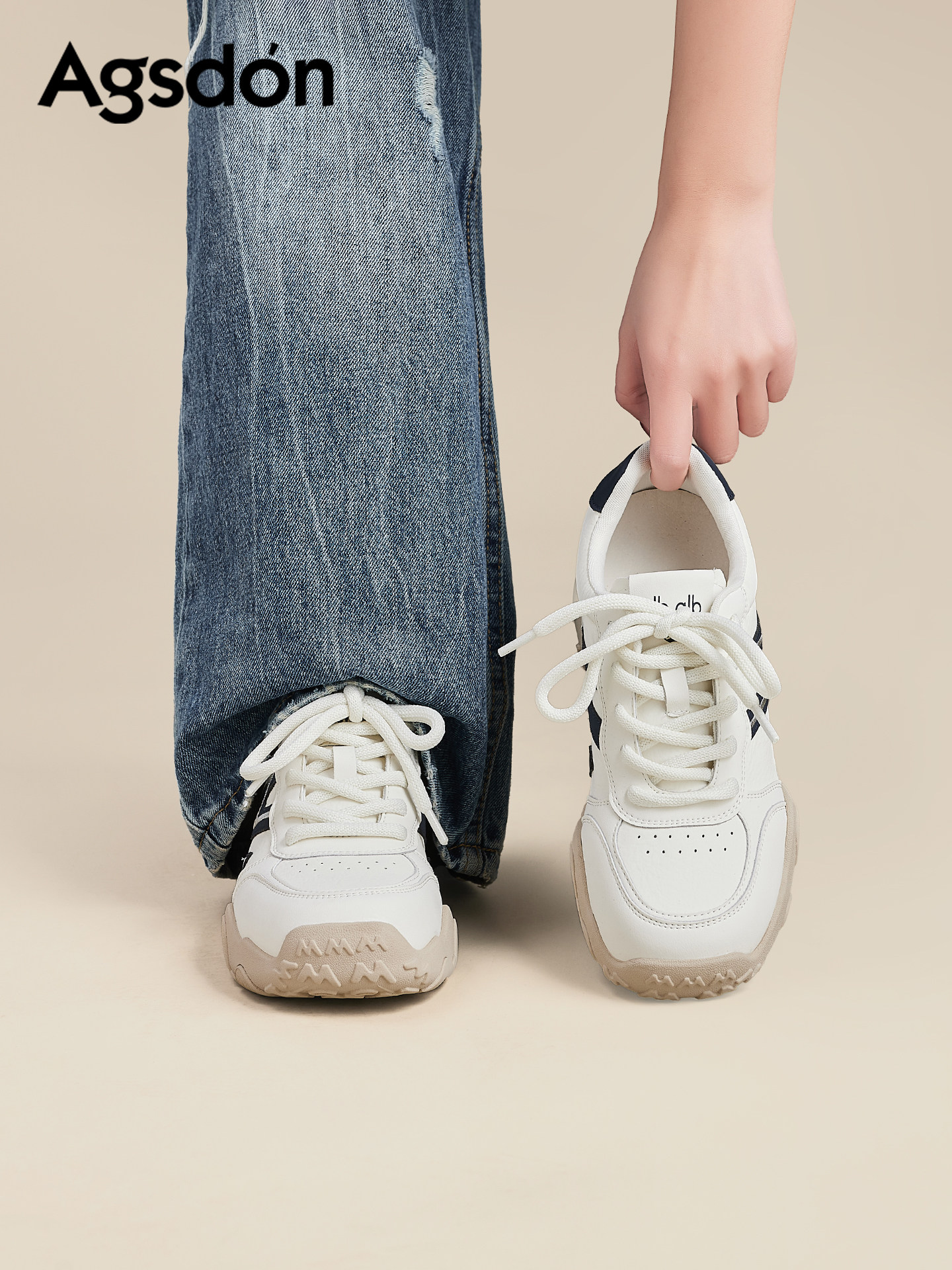 奥古狮登厚底运动鞋2026春夏爆款舒适休闲鞋增高德训鞋阿甘鞋女款主图