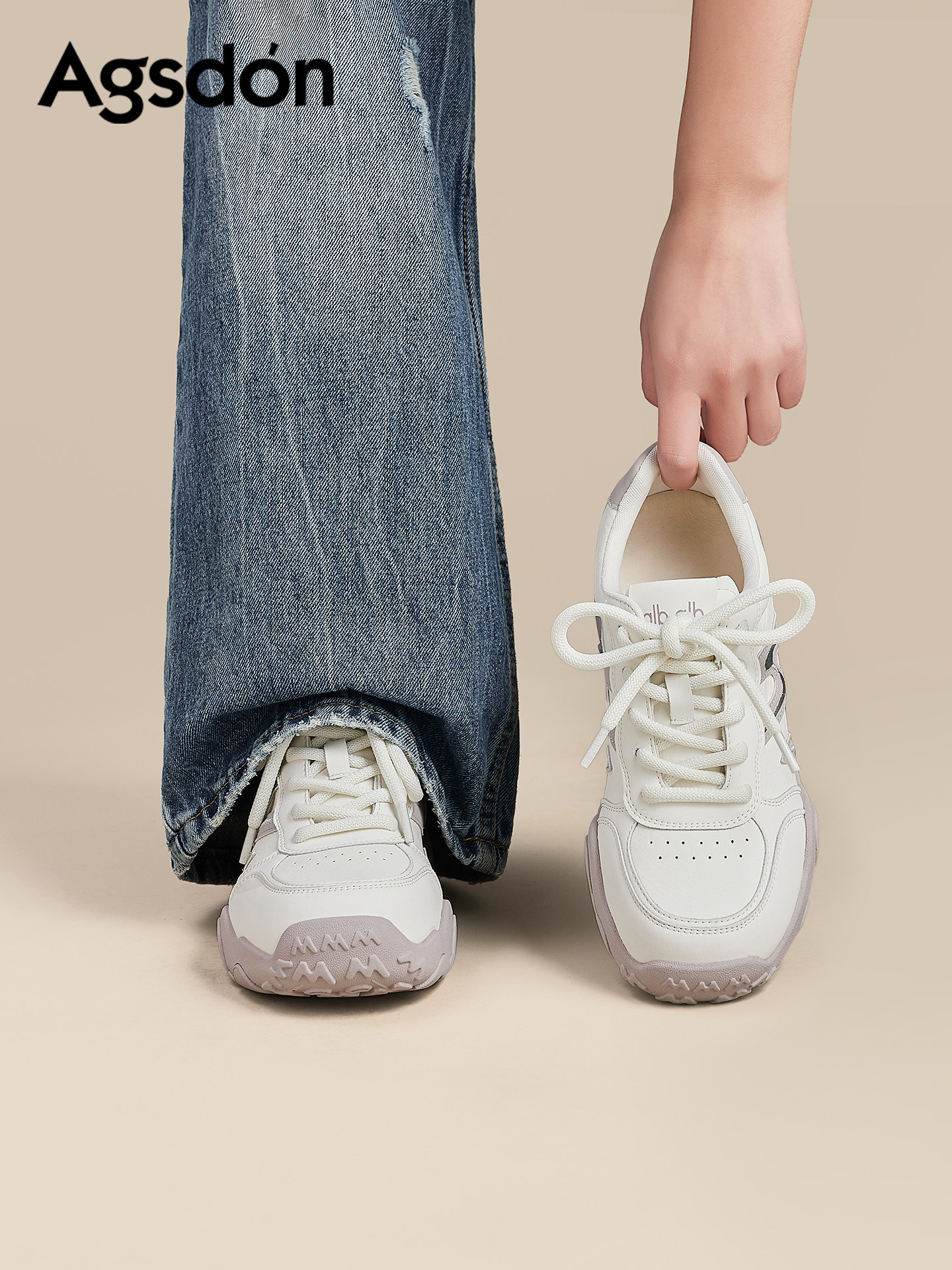 奥古狮登百搭运动鞋增高德训鞋女2026春夏新款爆款时尚阿甘休闲鞋主图