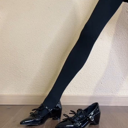 羊皮版~法式甜酷风小众蝴蝶结尖头显瘦百搭单鞋女一字带玛丽珍鞋