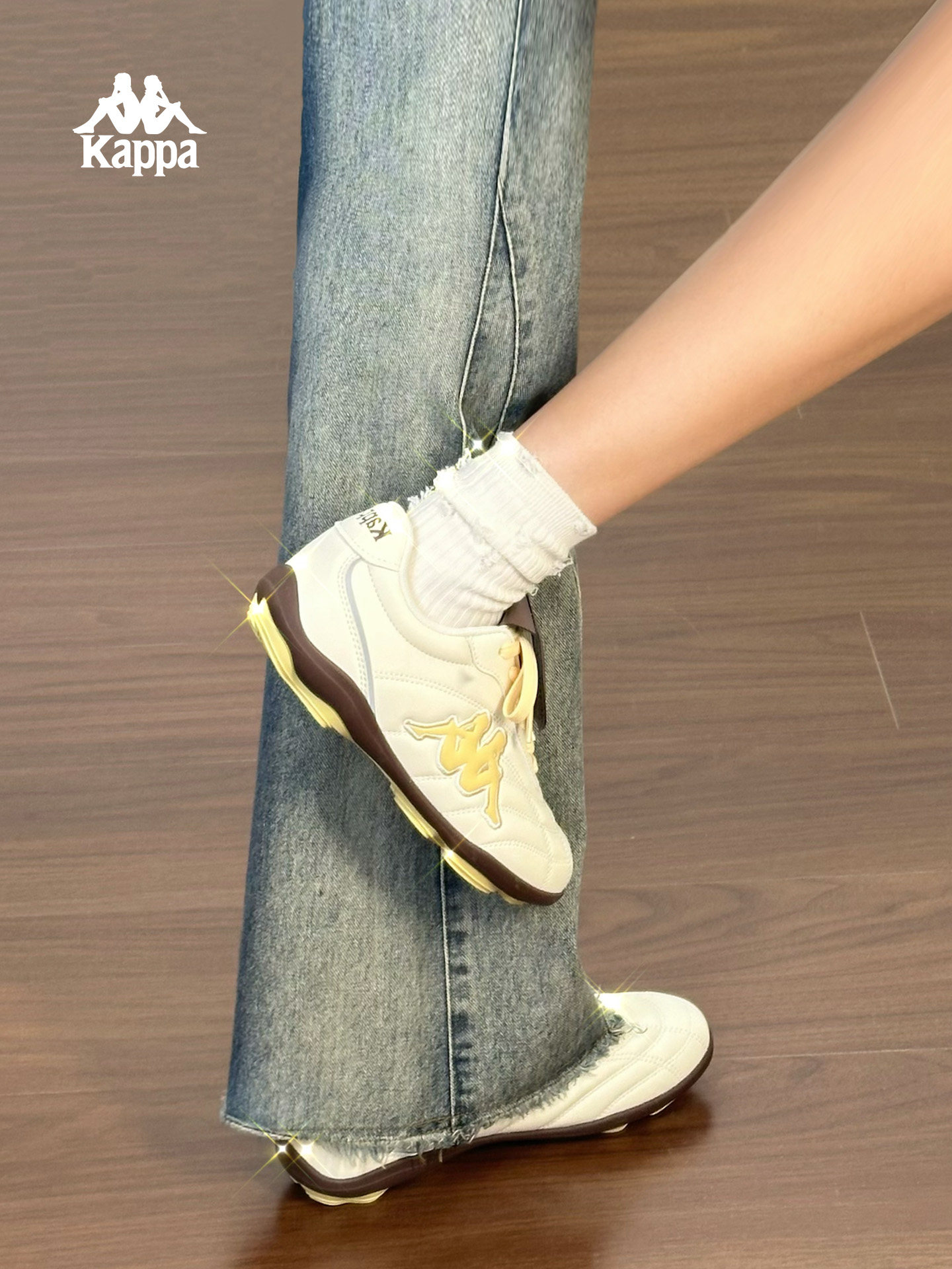 Kappa K90薄底德训鞋女2026春季新款休闲百搭小白鞋复古运动鞋子主图