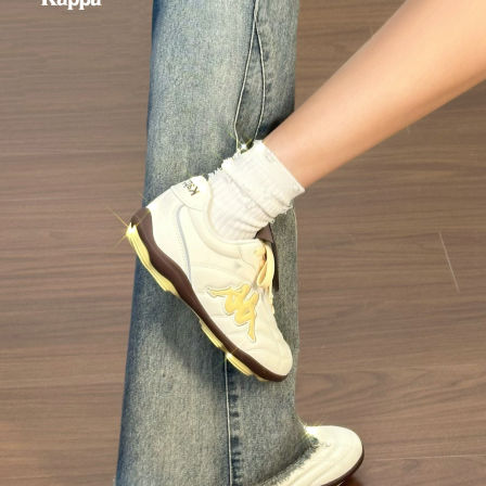 Kappa K90薄底德训鞋女2026春季新款休闲百搭小白鞋复古运动鞋子