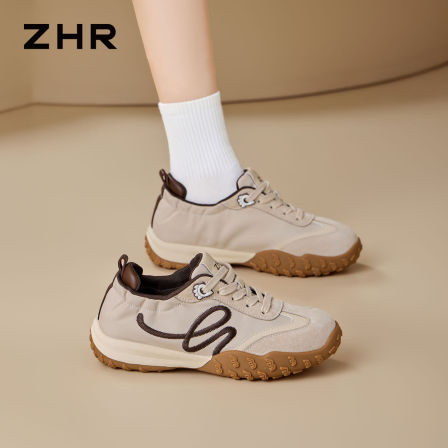 ZHR则则芭蕾德训鞋女2026新款春厚底百搭休闲运动鞋内增高老爹鞋
