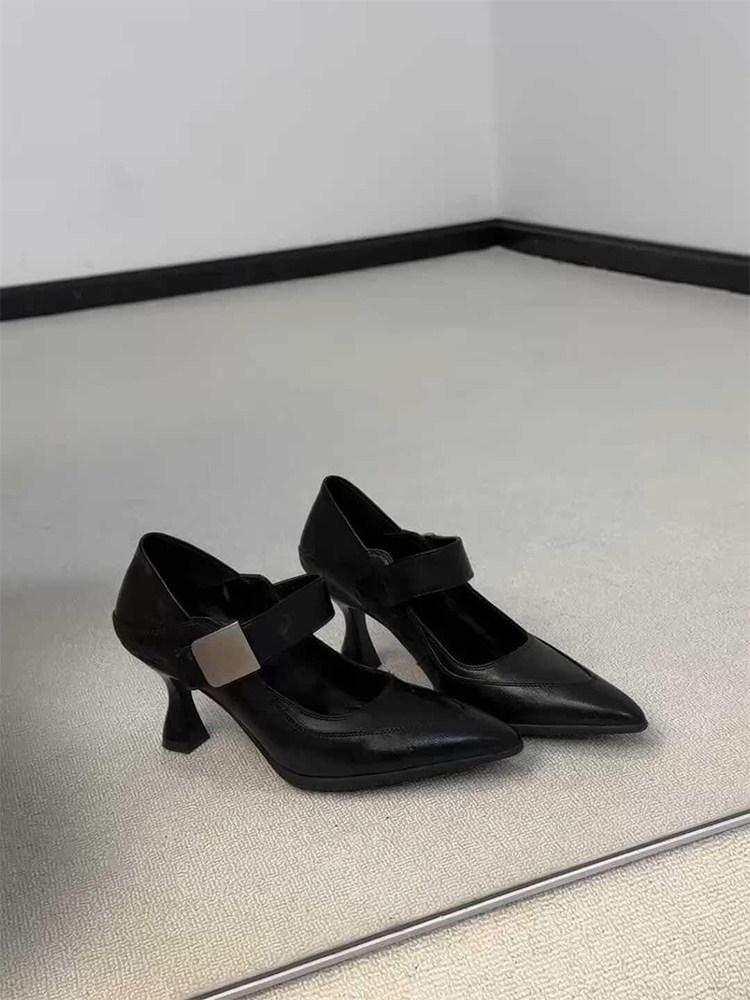 羊皮版~轻熟风优雅气质显瘦百搭高跟鞋女通勤不累脚时尚玛丽珍鞋主图