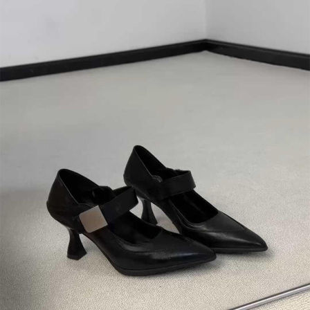 羊皮版~轻熟风优雅气质显瘦百搭高跟鞋女通勤不累脚时尚玛丽珍鞋