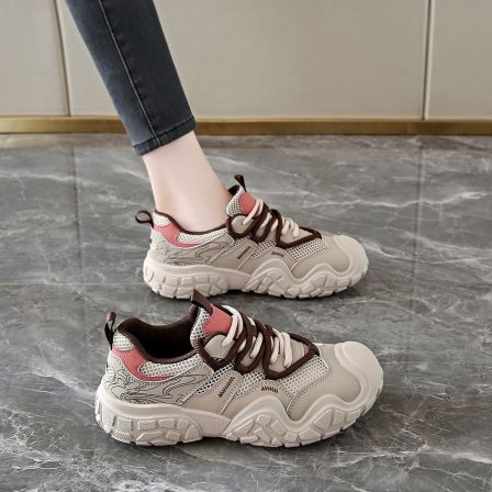 女鞋户外登山鞋2026新款春季透气运动休闲鞋防滑软底不累脚老爹鞋