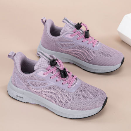 张凯丽老人鞋女春季新款飞织网透气妈妈鞋防滑中老年软底健步鞋子