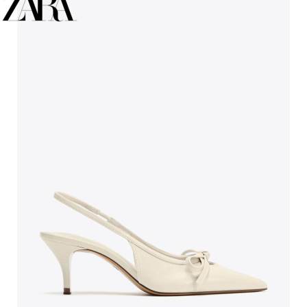 ZARA2026春夏新品 女鞋 蝴蝶结饰高跟尖头露跟穆勒鞋 2216610 001