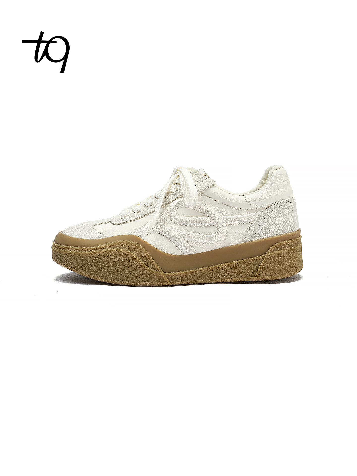 Talitaqoom2026春季新款焦糖加厚刺绣德训鞋日常小白鞋tq女休闲鞋主图