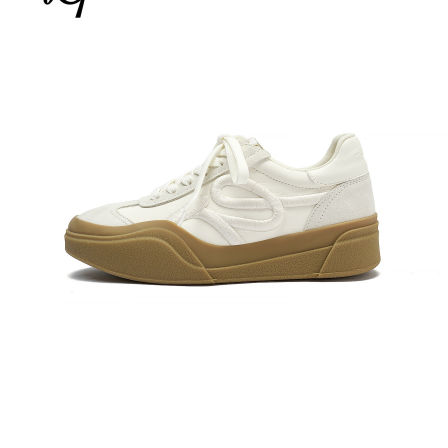 Talitaqoom2026春季新款焦糖加厚刺绣德训鞋日常小白鞋tq女休闲鞋