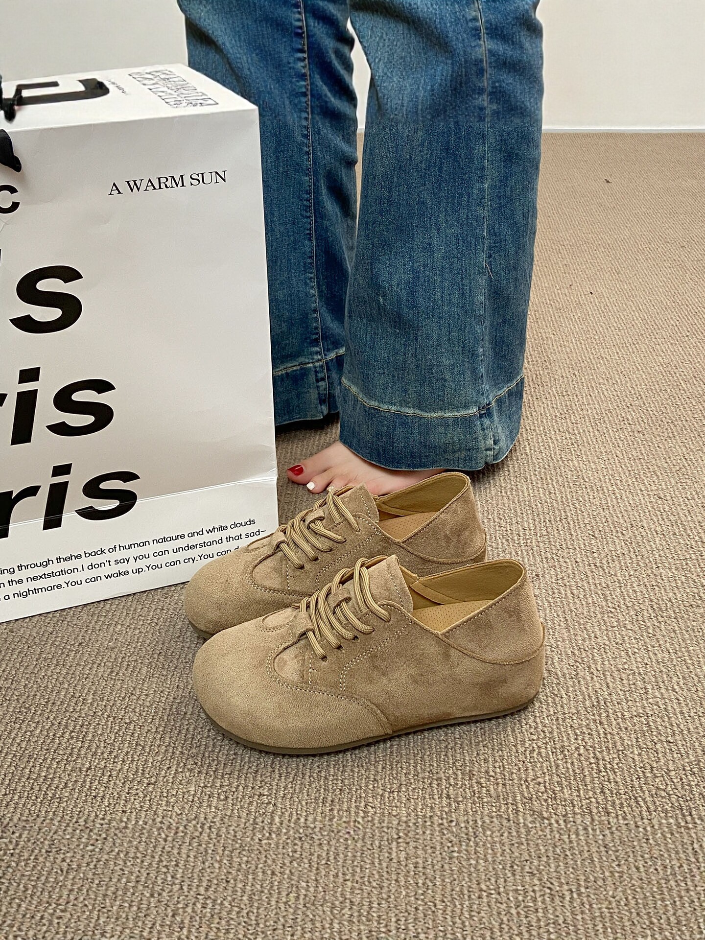 复古勃肯鞋女2026新款春季真皮内增高乐福鞋两穿软底休闲孕妇单鞋主图