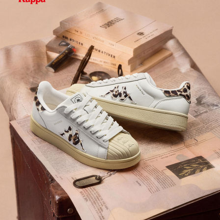 Kappa小瓦片板鞋女款2026新款贝壳头女鞋百搭豹纹运动小白鞋春季