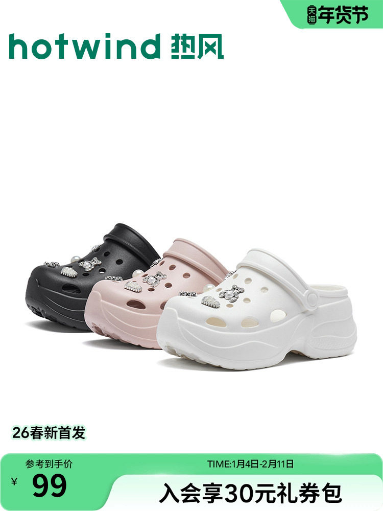 热风厚底洞洞鞋女鞋2026年夏季新款户外包头拖鞋休闲沙滩凉拖凉鞋主图