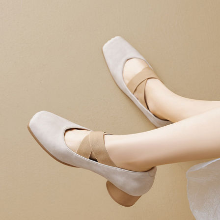 奥古狮登芭蕾单鞋女2026新款春季法式浅口软底方头新中式玛丽珍鞋